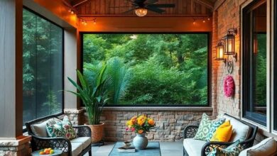 Vibrant Vibes: Transform Your Screened Porch Bar with Colorful Decor