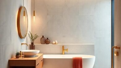 Elegant Glow: Transform Your Space with Modern Bathrooms Featuring Gold Accents