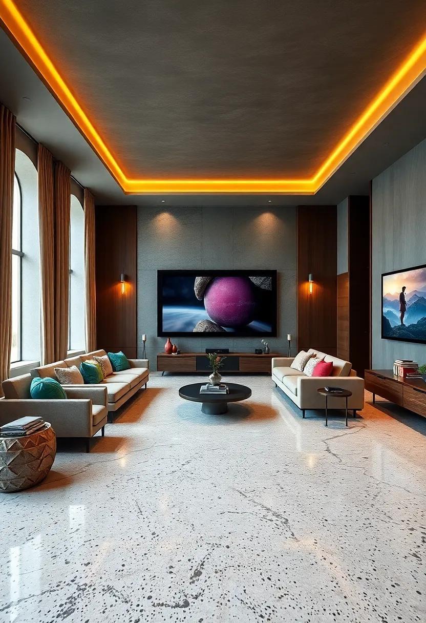 Elevate Your Viewing Experience: Luxury Home Theaters Featuring Terrazzo Floors