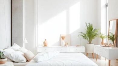 Serene All-White Bedroom: Texture and Minimalism Perfectly Balanced