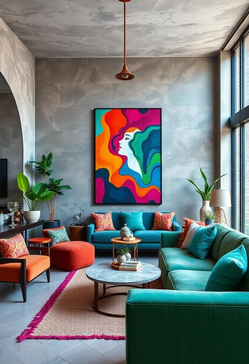 Mixing Cultures and Colors: Eclectic Style with Vibrant Wall Art Flair