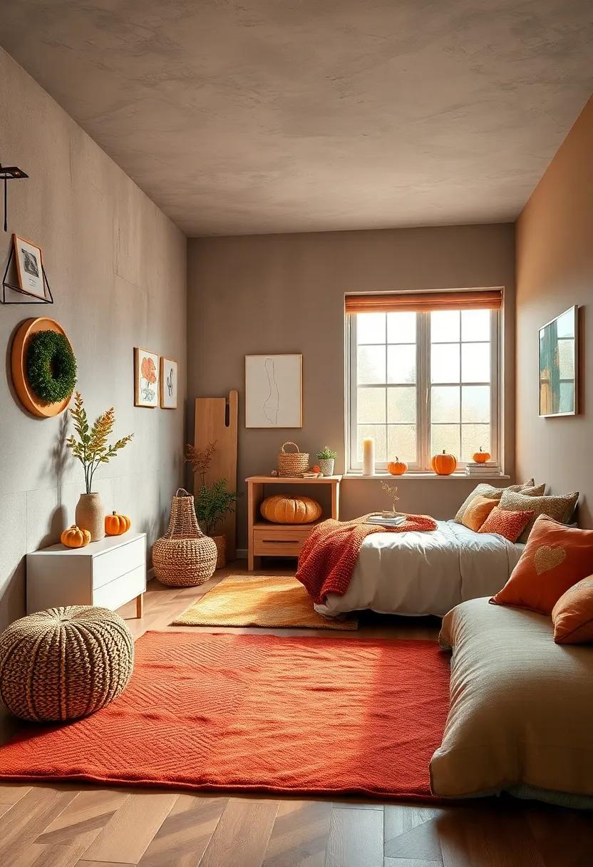 Natural Wood Furniture With Rustic Finishes Anchoring The Space In Timeless Autumn Charm