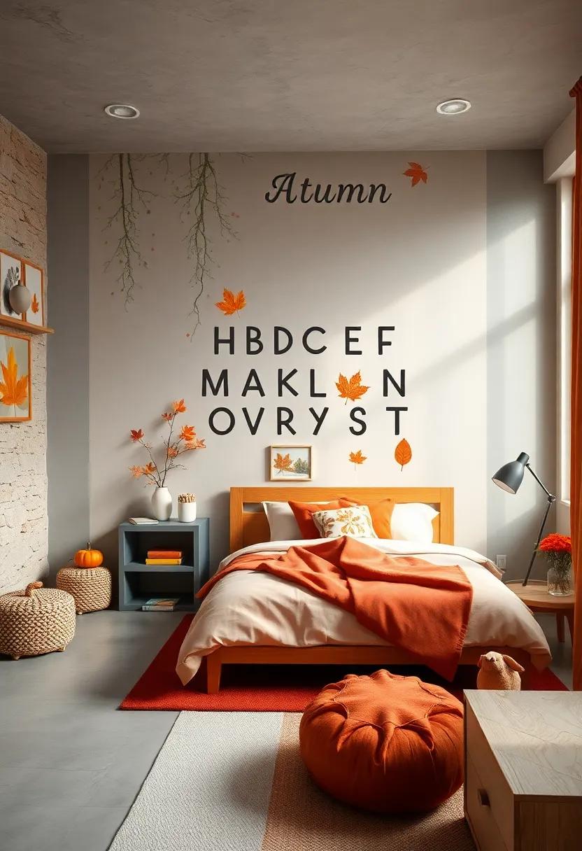 Hand-Drawn Autumn Alphabet Wall Decals Encouraging Learning While Embracing The Seasonal Spirit