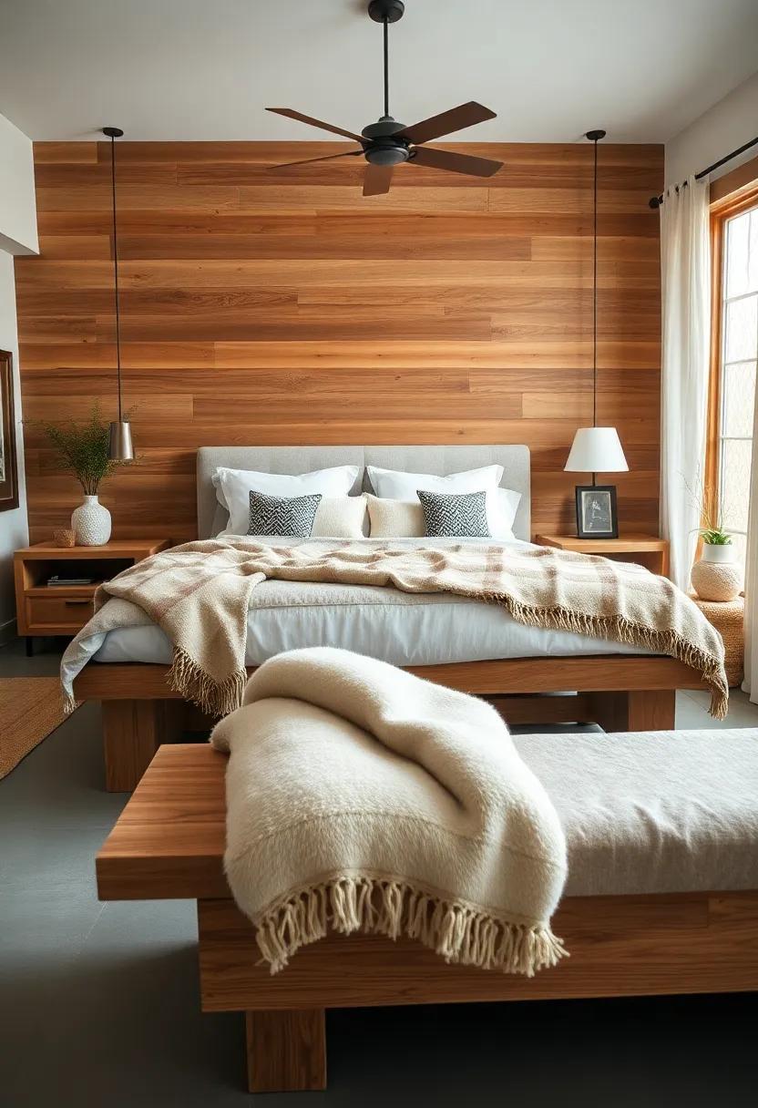 Layering Soft Wool Throws on Barnwood Benches Elevating Texture and Inviting Relaxation