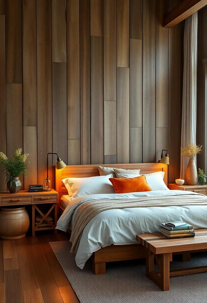 Rustic Elegance Captured in Hand-turned Wooden Lamps with Warm Amber Glows