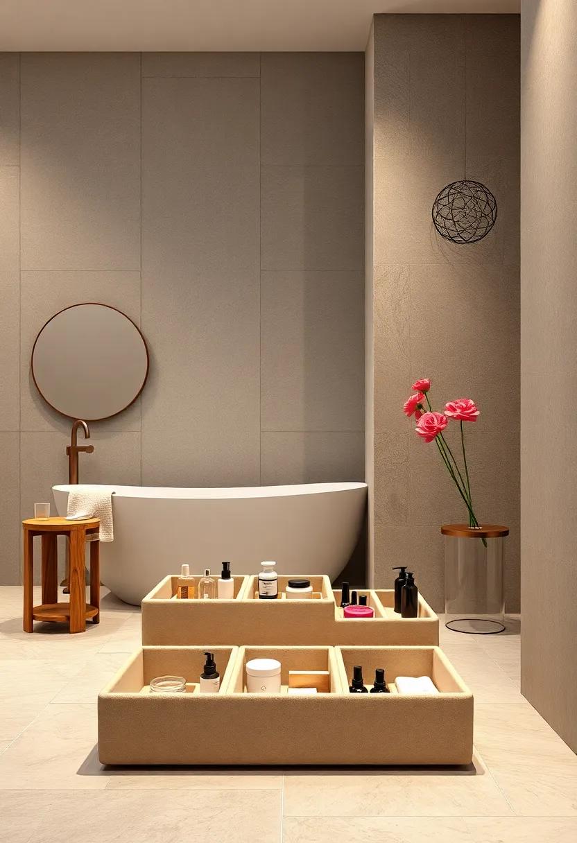 Bins With Multi-Compartment Inserts Perfect For Organizing Makeup And Skincare Products