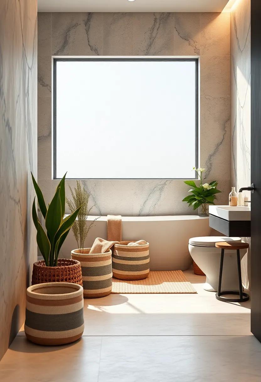 Neutral Toned Bins That Create A Calming Atmosphere While Holding Daily Necessities