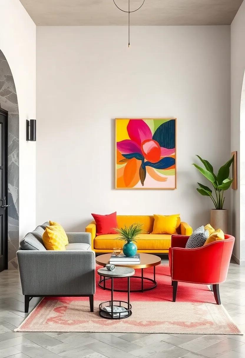 Incorporating Bright Artwork That Echoes Your Entryway's Bold Color Story