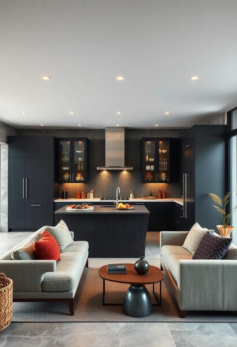 The Balance Of Dark Cabinets And Glass Fronts Creating An Open Yet Intimate Kitchen Ambiance