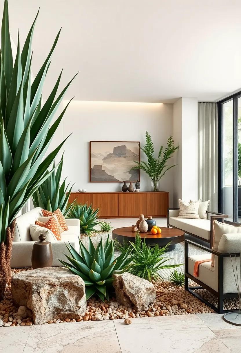 Architectural Agave Clusters Anchoring a Minimalist Xeriscape Design