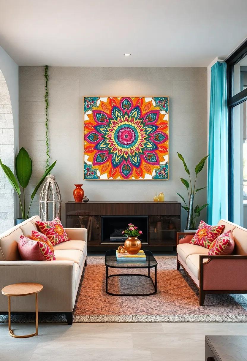 Eclectic Wall Art Featuring Bright Colors and Complex Patterns to Transform Any Room