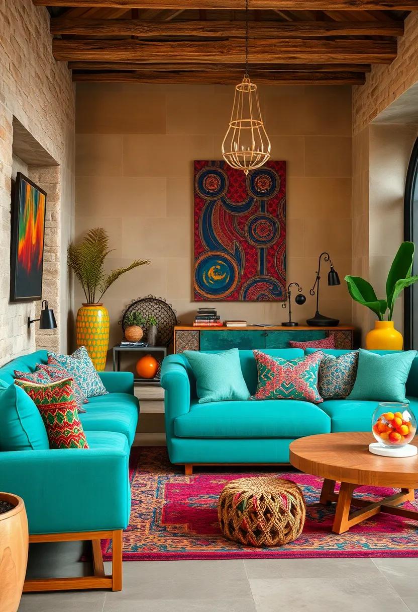 Creative Use of Colorful Artifacts and Sculptures to Enhance Eclectic Patterns and Palettes
