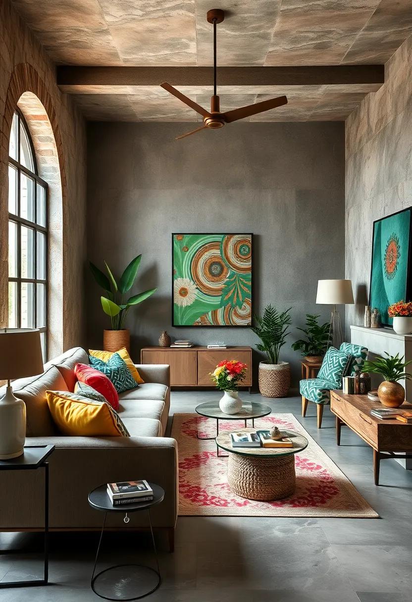 Playing With Scale Through Juxtaposition of Large and Small Bold Patterns in Home Decor