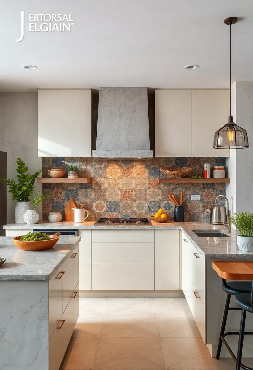 Artisanal Tile Work Fusing Different Cultural Motifs for a Unique Kitchen Backsplash