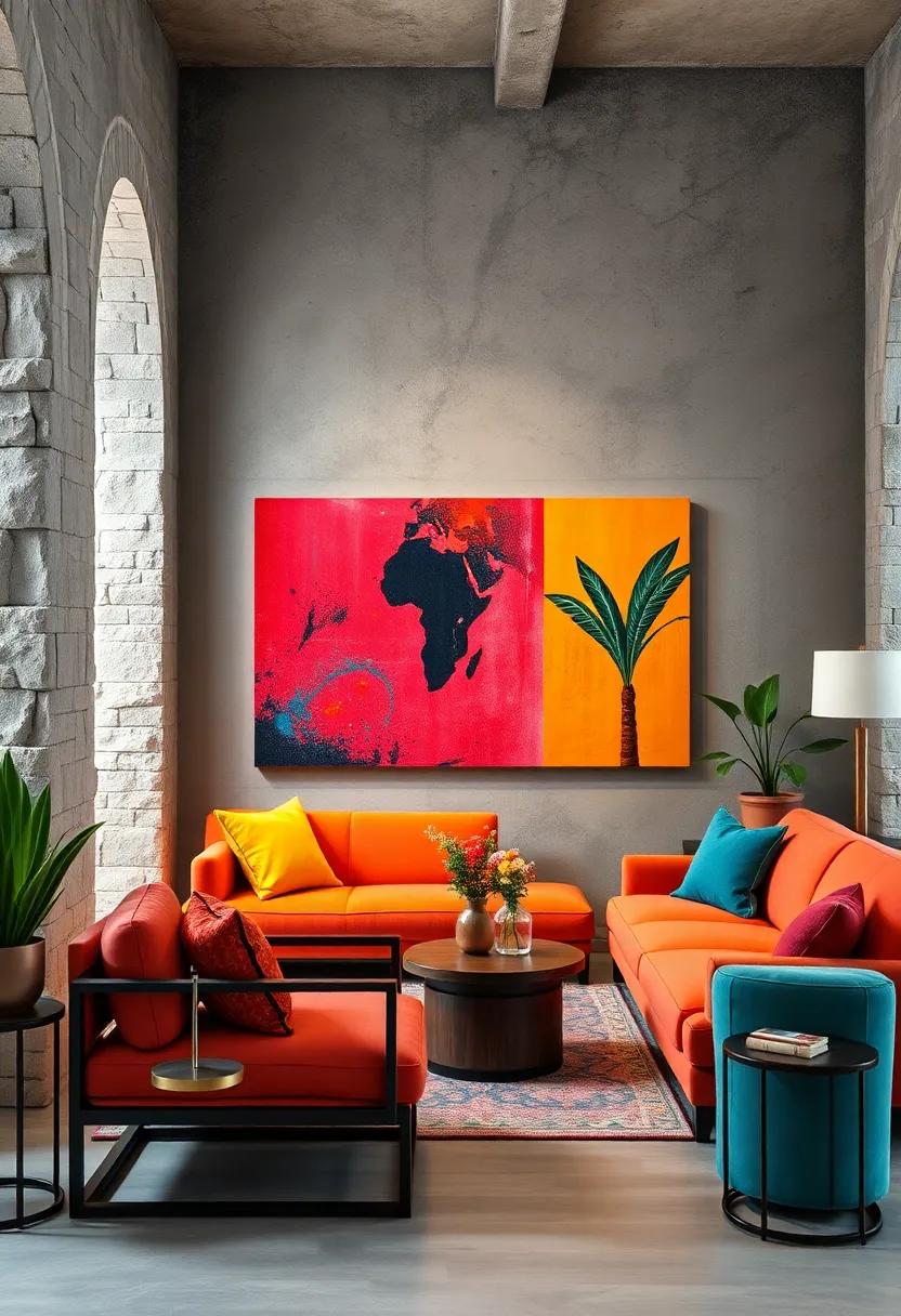 The Role of Bright Color Blocking in Enhancing Multicultural Wall Art Installations