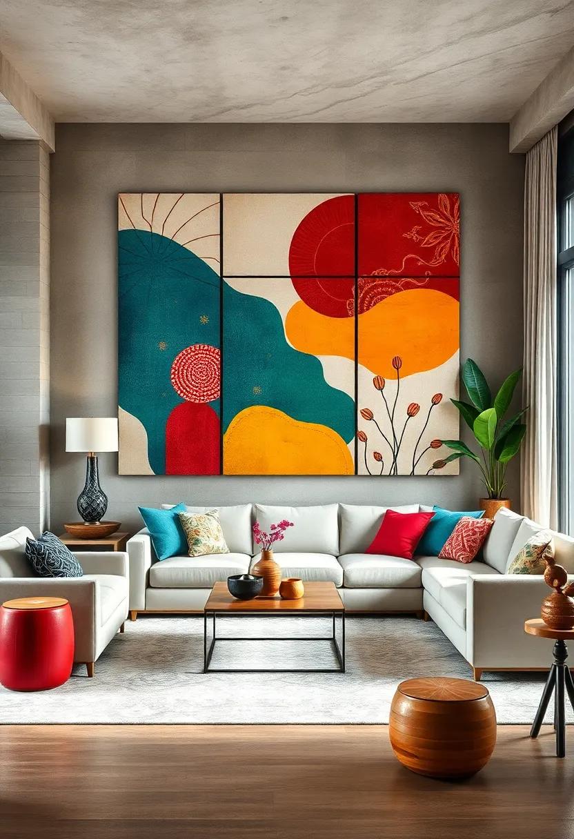 The Intersection of Traditional Motifs and Modern Abstract Forms in Mixed-Culture Wall Designs