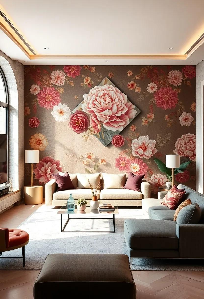 Deluxe Metallic Floral Accents Adding Shine and Sophistication to Your Walls