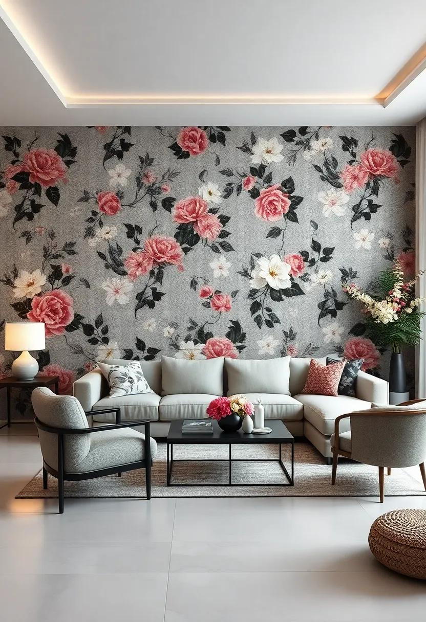 Monochromatic Floral Themes Offering a Minimalist but Chic Living Room Look