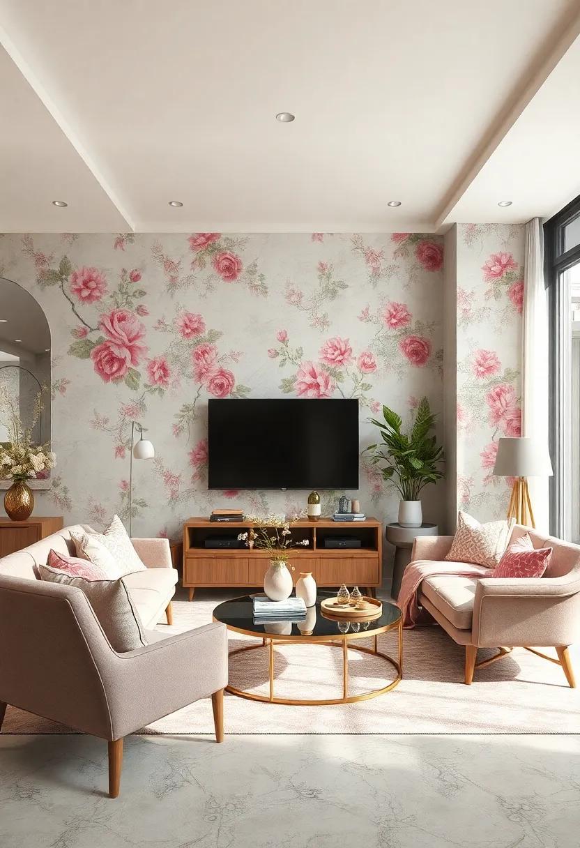 Subtle Pastel Flowers Creating a Soft and Serene Atmosphere in Your Living Space