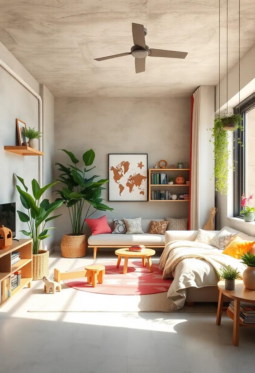 Nature-Inspired Elements Like Wooden Toys And Leafy Plants To Foster A Calm And Inviting Environment