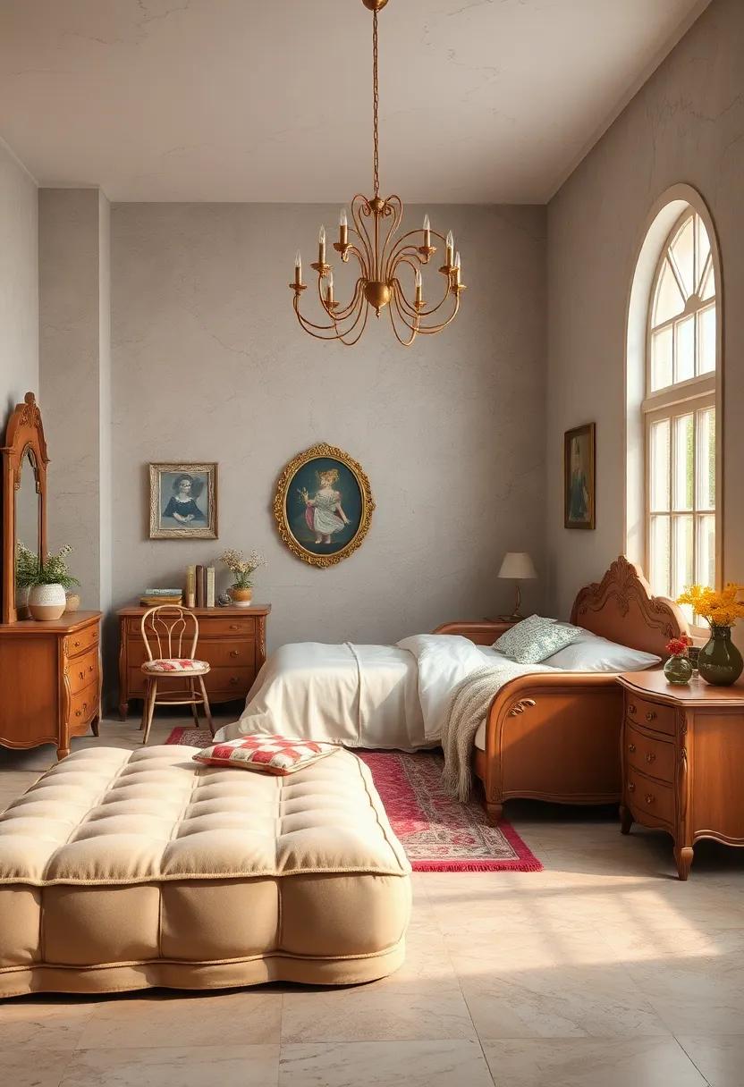 Handcrafted Vintage-Inspired Furniture with Ornate Carvings and Soft Curved Edges for an Elegant Fairy Tale Ambiance