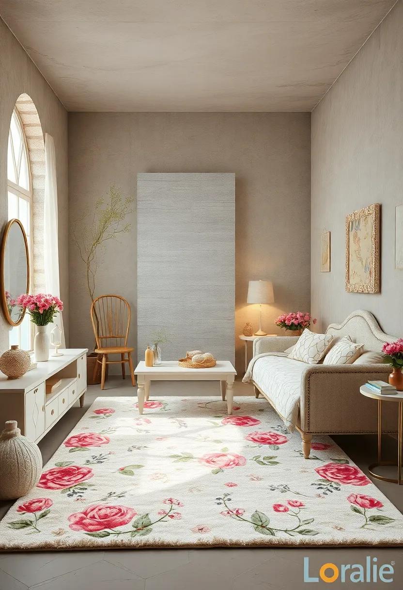 Lush Plush Rugs Embellished with Floral Patterns and Soft Textures to Evoke a Enchanted Garden Atmosphere