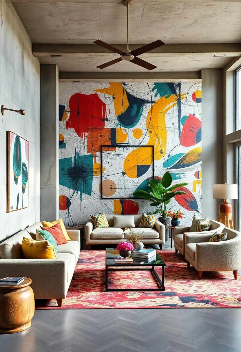 Using Abstract Expressionism Inspired Patterns to Add Dynamic Movement and Artistic Flair to Interiors