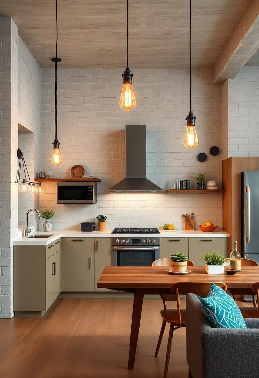 The Fusion of Vintage Edison Bulbs and Sleek Stainless Steel in Contemporary Industrial Kitchen Spaces