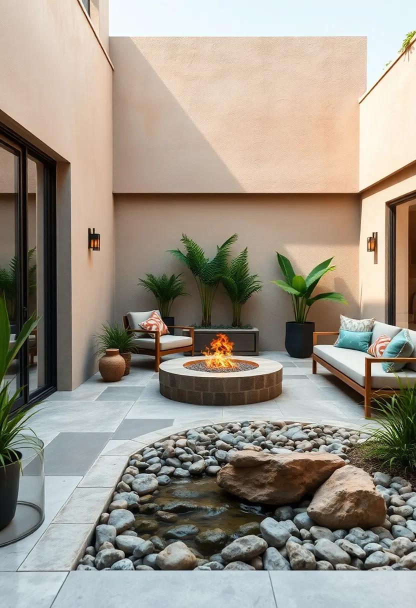 Zen Inspired Patio With A Tranquil Koi Pond Surrounded By Bamboo And Smooth Stone Pathways