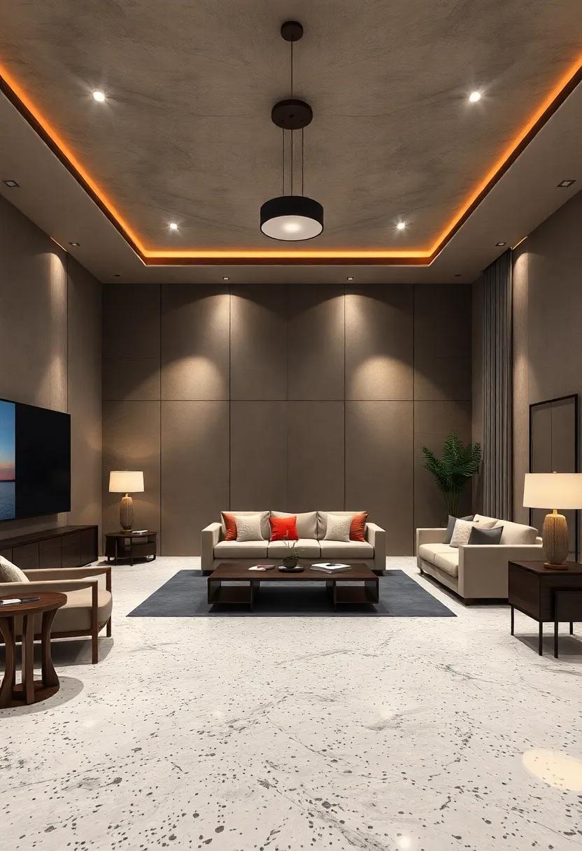 Depict Statement Lighting Fixtures Casting Dynamic Shadows Across Terrazzo Surfaces