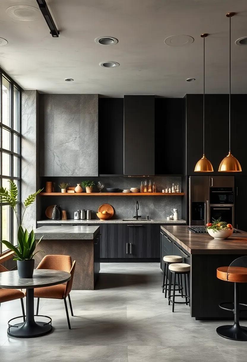 The Impact of Dark Palette Walls Against Metallic Surfaces Creating an Intense, Moody Culinary Environment