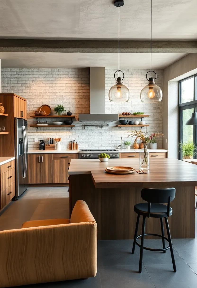 Integrating Vintage Industrial Accents with Sleek Contemporary Design for a Refined Culinary Experience