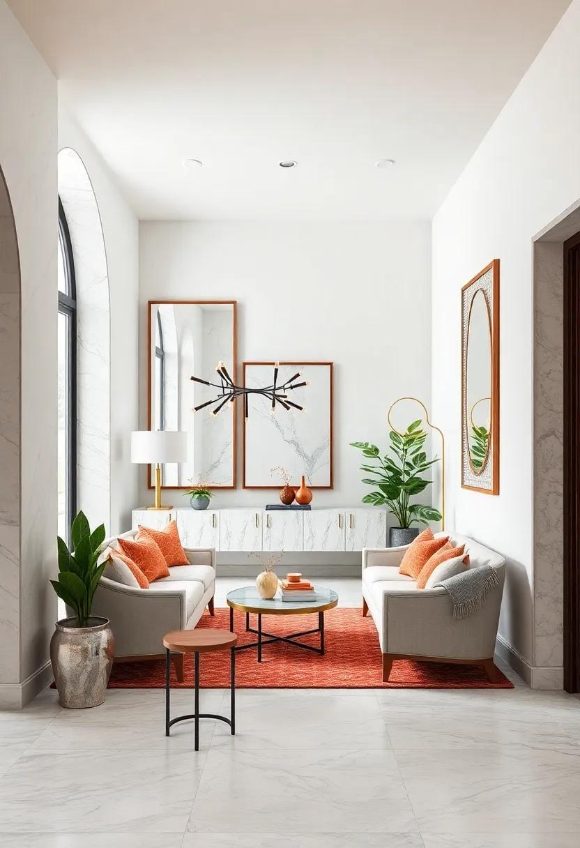 Frames And Mirrors With Marble Borders That Enrich Entryway Aesthetics With Quiet Grandeur