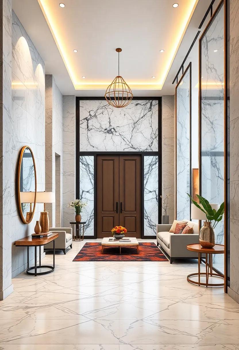 Frosted Marble Screen Partitions Bringing Privacy While Enhancing Entry Elegance
