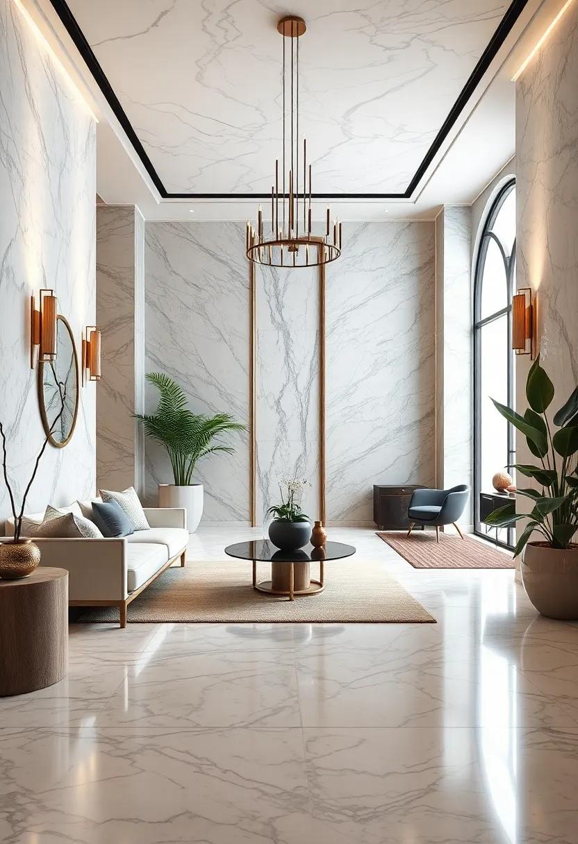 Soft Ambient Lighting Reflecting Off Smooth Marble Surfaces To Enhance Warmth And Depth