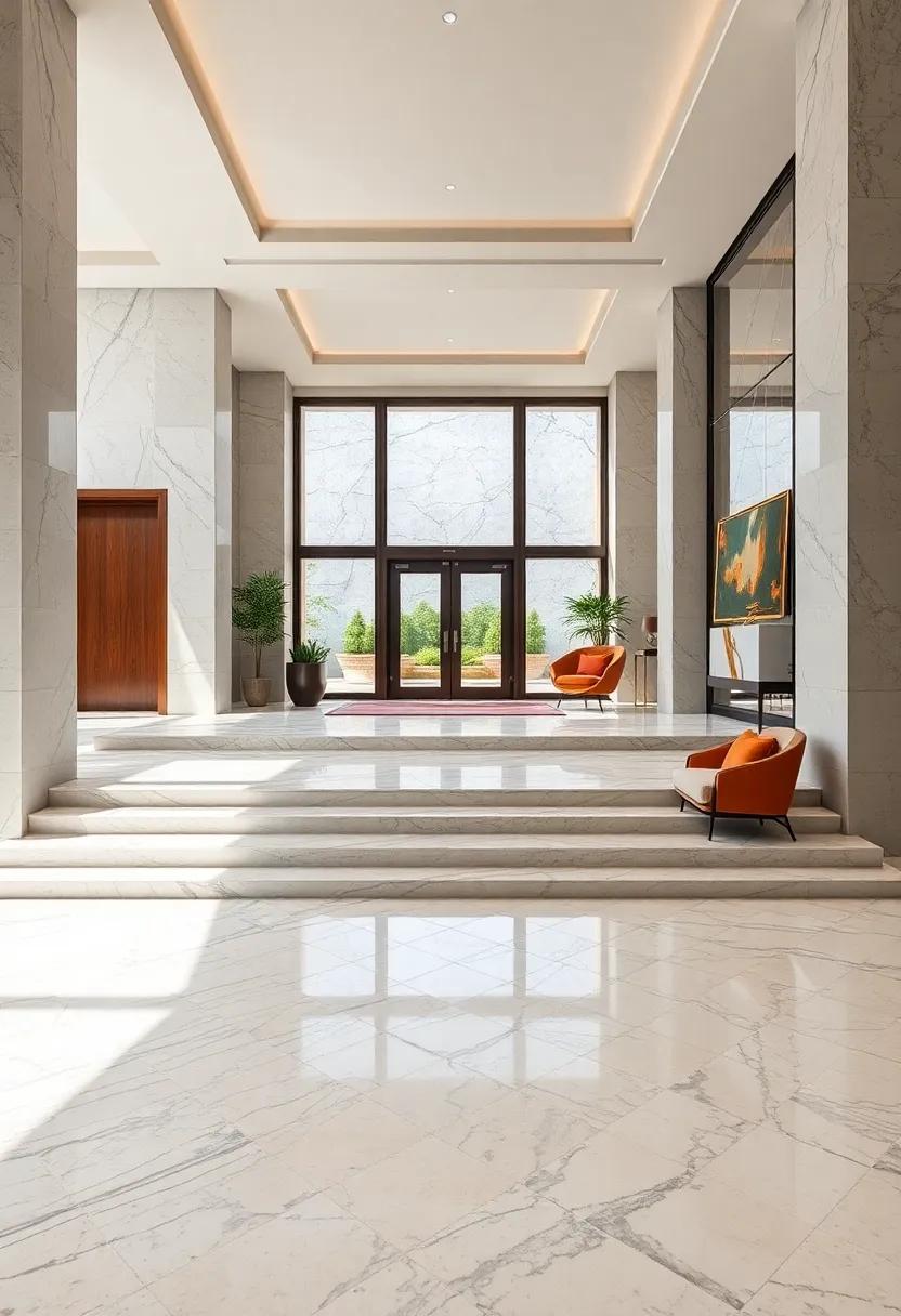 Wide Marble Steps Slowly Leading Up To A Grand Entrance For Dramatic Visitor Impact