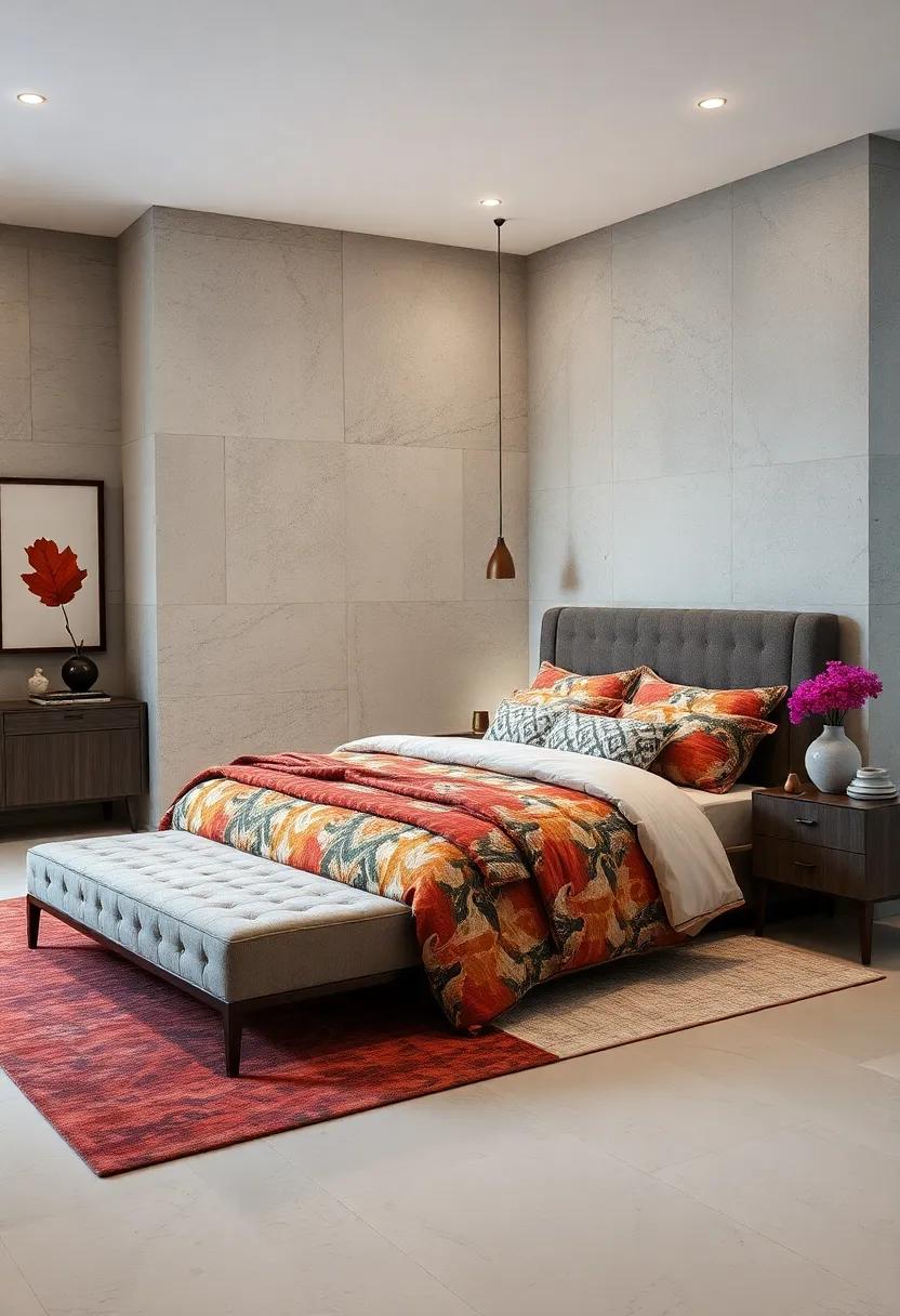 Mixed Pattern Storage Solutions Blending Functionality and Style in Bold Bedroom Interiors