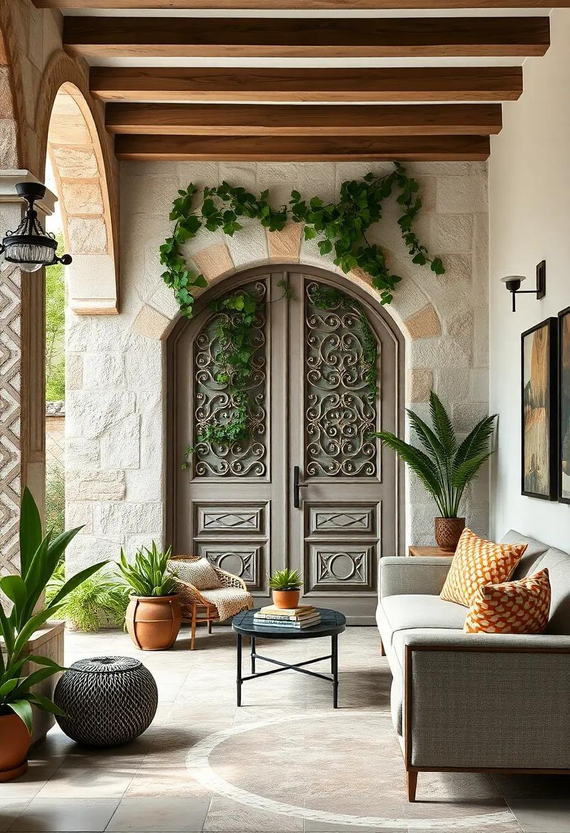 Mediterranean Garden Gates Featuring Classic Motifs With Overlapping Vines and Coastal Hues