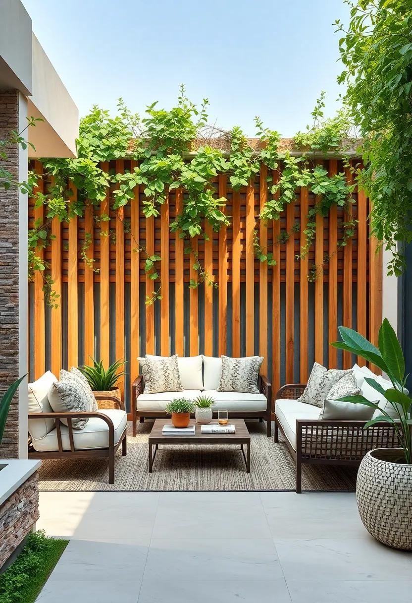 Timber Slats Interwoven with Climbing Jasmine Creating a Soft, Inviting Mediterranean Garden Boundary