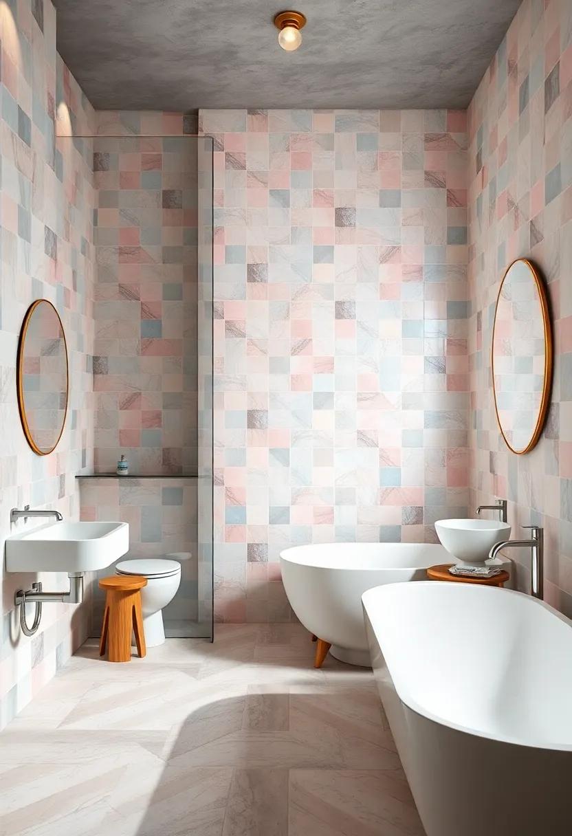 Timeless Elegance Of Pastel Tile Patterns Bringing Mid-Century Modern Bathrooms To Life