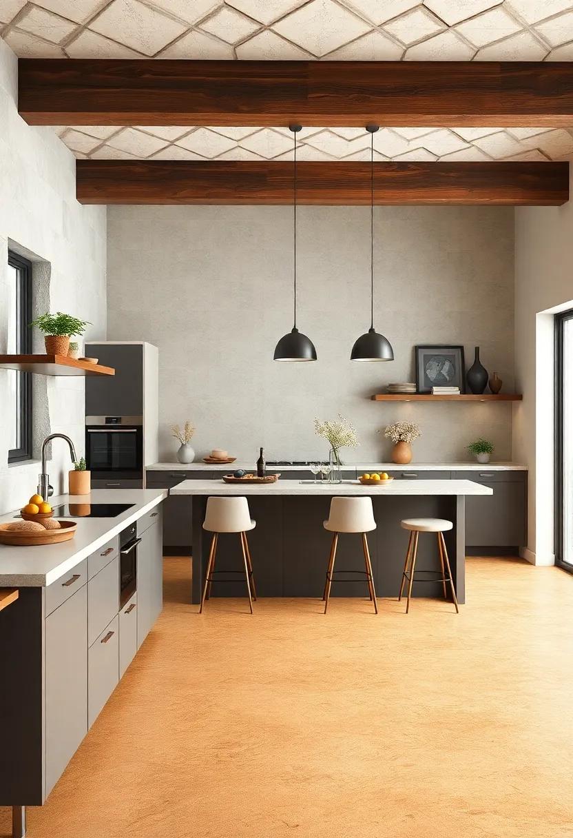 Soft, Textured Cork Flooring Offering Warmth And Comfort To Family-Friendly Kitchen Environments