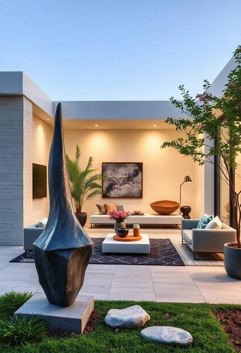 Incorporating Local Flora as Complementary Backdrops to Modern Sculptural Pieces