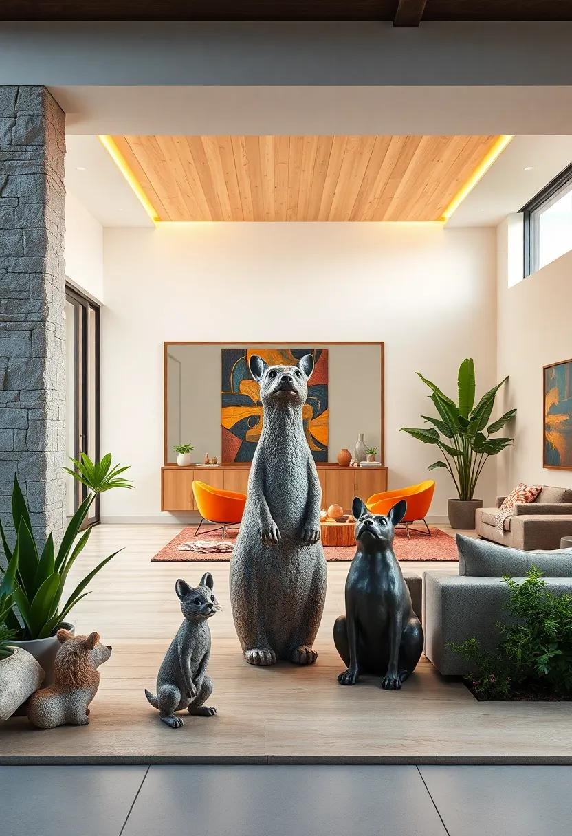 Playful Animal Figures Rendered in Contemporary Styles Adding Charm and Character
