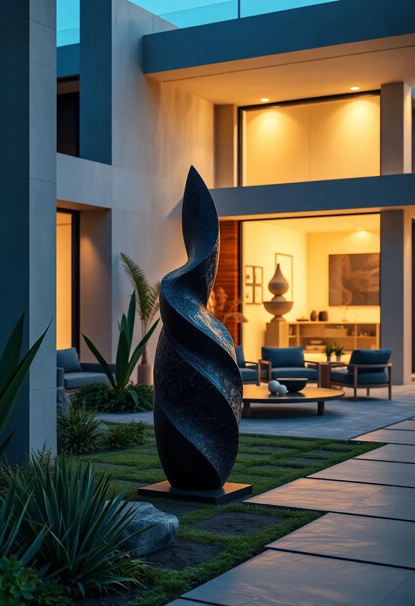 The Subtle Art of Lighting Enhancements Elevating Modern Sculptures at Dusk