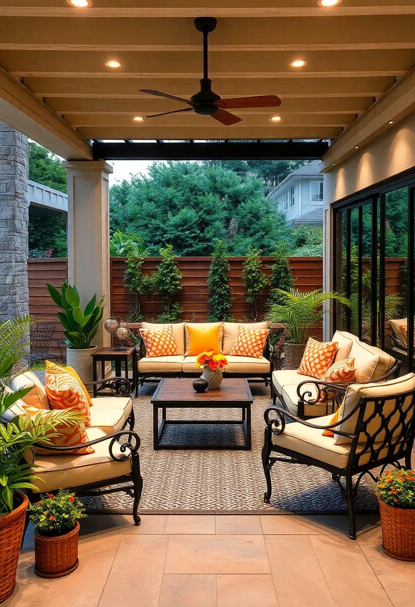 Timeless Iron Patio Designs Incorporating Discreet Storage Spaces Combining Durability and Style