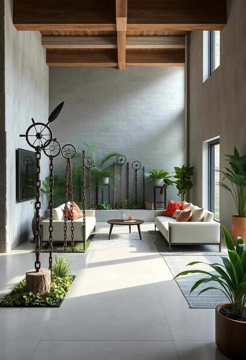 Artistic Sculptures Emerging as Fence Posts Made From Repurposed Bicycle Parts and Chains