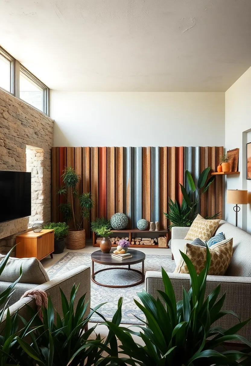 Rustic Charm Captured by Repurposed Metal Panels Welded Into Decorative Garden Boundaries