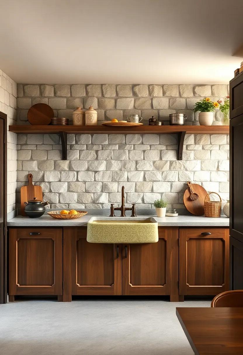 A Hand-Painted Ceramic Sink With Brass Fixtures Melding Vintage Style And Functional Warmth