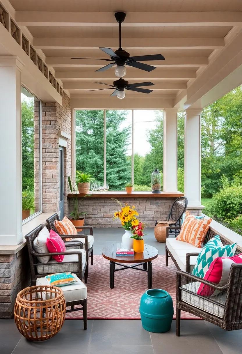 Bold Color Schemes Inspired by Sunset Palettes Transforming the Porch Atmosphere