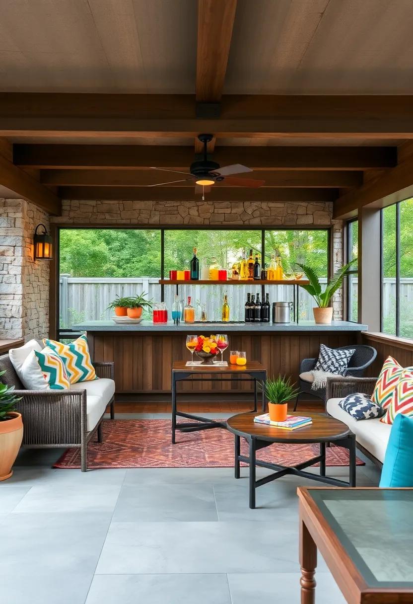 Innovative Use of Brightly Colored Glassware and Barware Brightening Every Sip